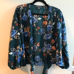 Floral wrap blouse